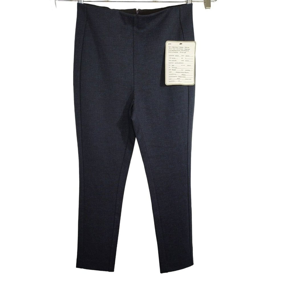 Essential Ponte Knit Pants Skinny Size S Navy Blue Stretch Waist Zip Closure